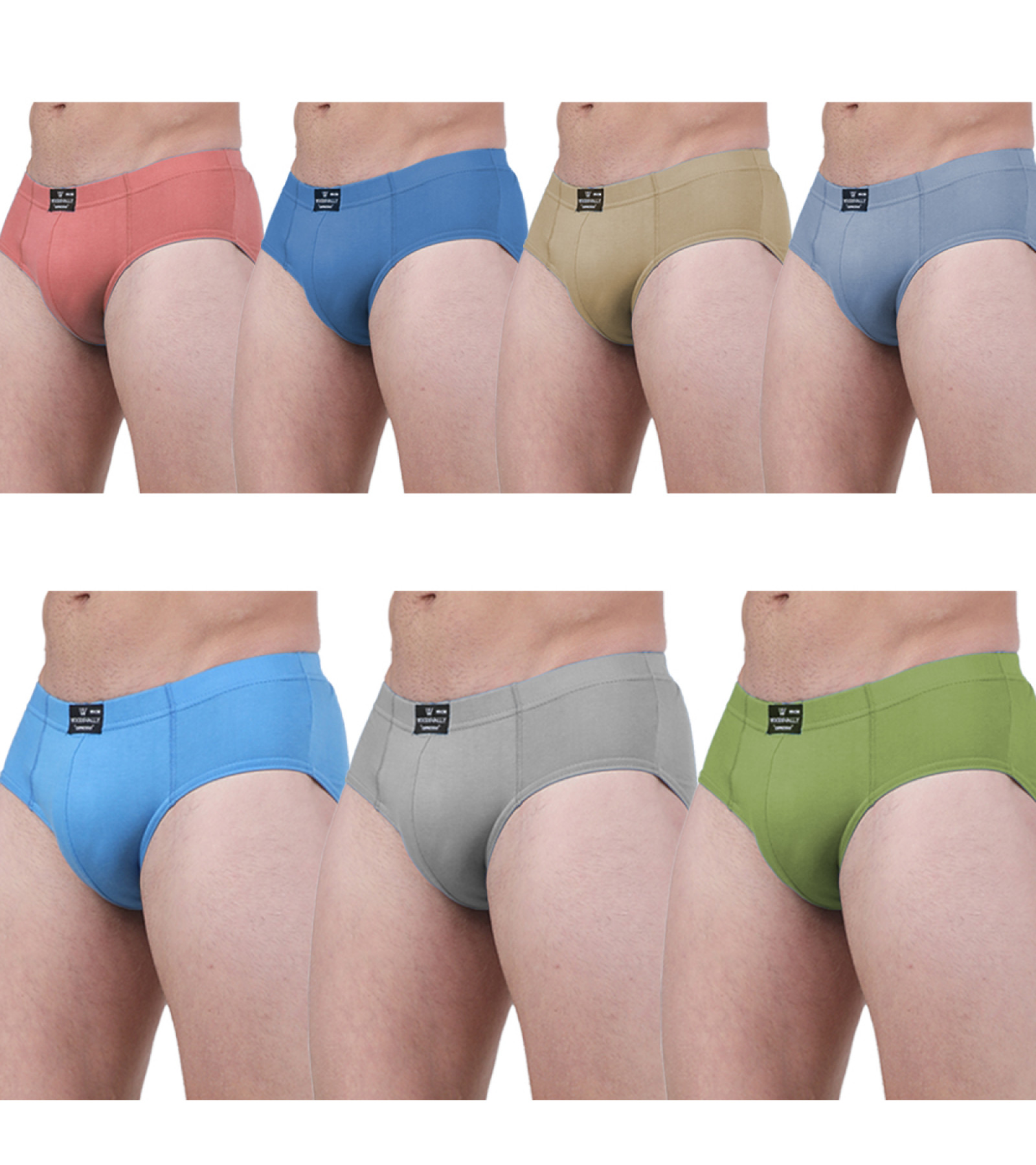 Men's Cotton Brief Combo Pack of 7 Multicolor | Inner Elastic Waistband